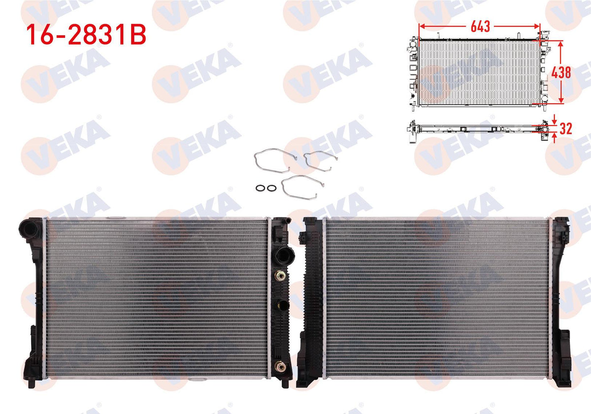 Veka 16-2831B Su Radiator Brazing Mercedes C Class (W204) C 180 A-T Ac + /-2007-2014 — Radiators & Fans
