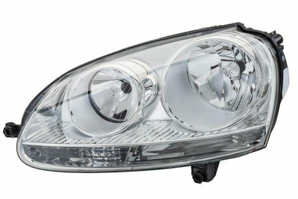 HELLA 1EG247007-581 - Electric Motor Chrome Headlight for Golf V 04-11, Jetta III 05 — Headlights