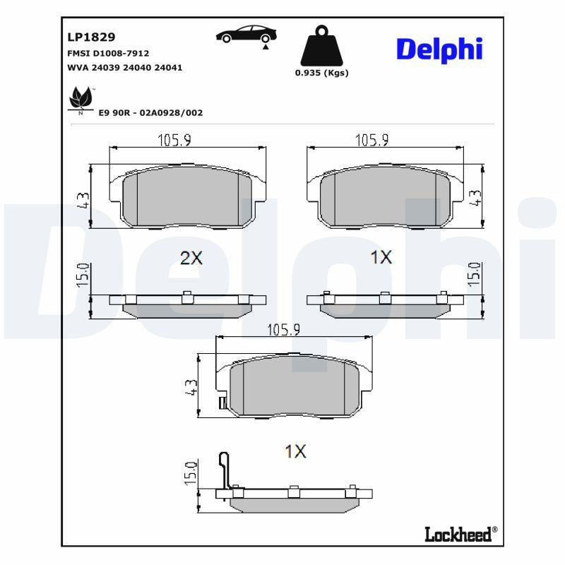 Delphi LP1829 Brake Pad — Brake Pads