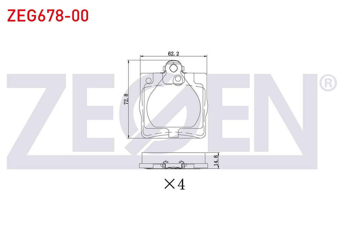 Zegen ZEG678-00 Brake Pad Rear E Series (W210) E 200 1995-2002 / (W210) E 270 CDI 1995-2002 / (W210) E 280 1995 — Brake Pads