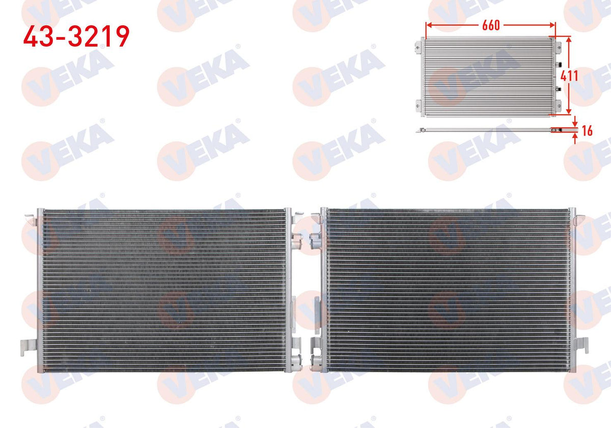 Veka 43-3219 A/C Condenser Opel Vectra C 1.6 16V 2002-2008 — Condensers & Evaporators