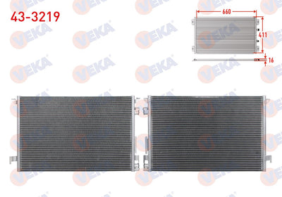 Veka 43-3219 A/C Condenser Opel Vectra C 1.6 16V 2002-2008 — Condensers & Evaporators