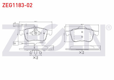Zegen ZEG1183-02 Brake Pad Front with Connector Alfa Romeo 159 (939) 1.8 TBi 2006-2011 / 159 (939) 1.9 Jtdm 2006 — Brake Pads