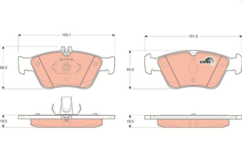 TRW GDB1205 Front Brake Pads - Mercedes E Class 98-03