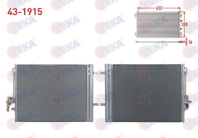 Veka 43-1915 A/C Condenser Ford Mondeo IV 1.6 TDCi 2007-2014 — Condensers & Evaporators
