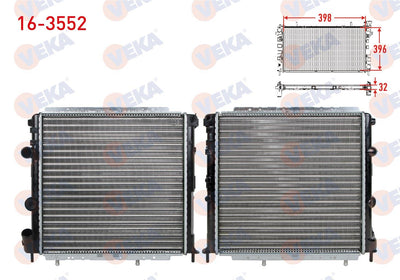Veka 16-3552 Water Radiator Mechanical Renault R9 (L42) 1.4E Injection 1985-2000 — Radiators & Fans