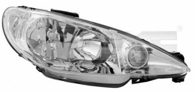 Peugeot 206 Right Headlight - Transparent Type for 1998-2011 Models — Headlights