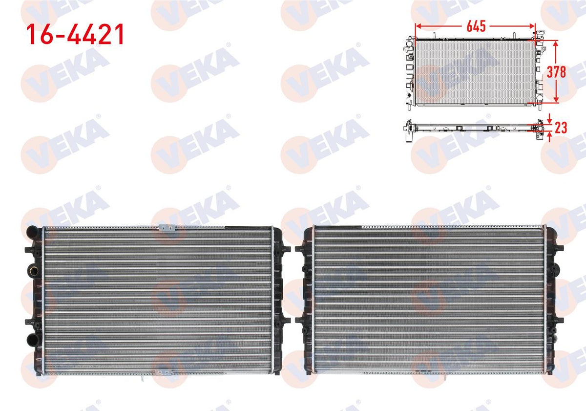 Veka 16-4421 Su Radiator Mechanical Volkswagen Polo Classic (6Kv2) 1.9 TDI M-T 1995-2001 — Radiators & Fans
