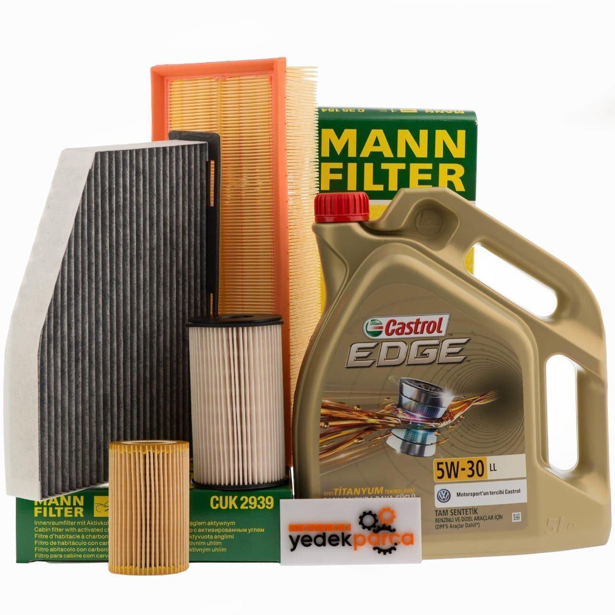 Mann Volkswagen Caddy 1.6 TDI / 2.0 TDI Maintenance Set - Includes Castrol 5W30 Oil — Fluids & Chemicals