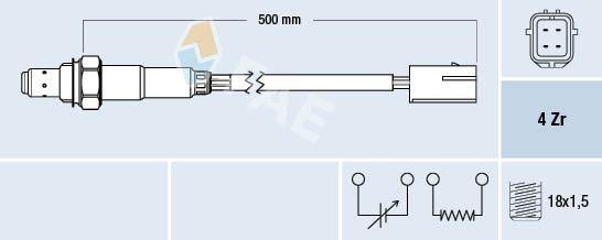 FAE 77255 Oxygen Sensor Chevrolet Aveo / Kalos / Lacetti 1.2 8V 1.4 / 1.6 16V — Oxygen & Air-Fuel