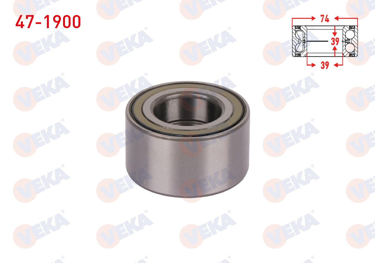 Veka 47-1900 Front Wheel Bearing Left-Right ABS Okuyuculu 39X74x39 Ford Transit Connect 1.8 TDCi 2003-2013 / Mg Zs 2021