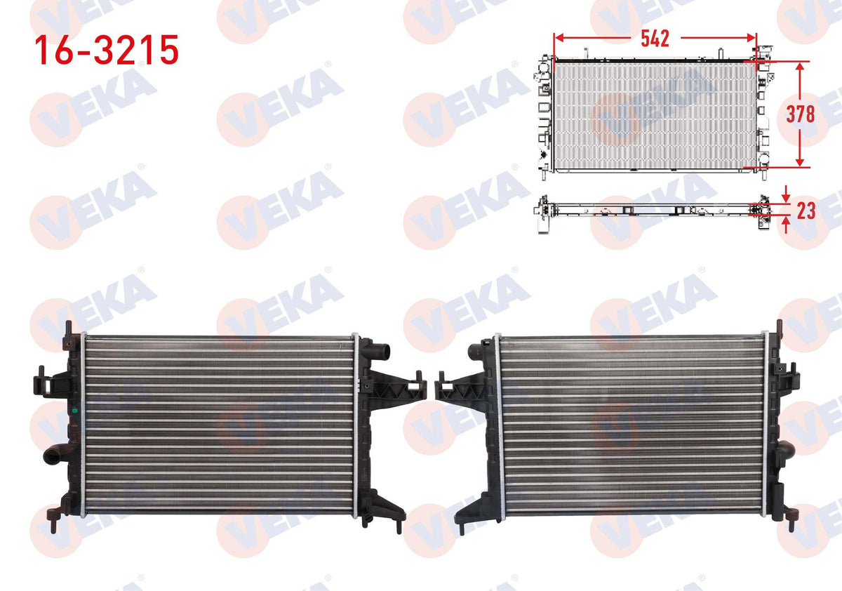 Veka 16-3215 Su Radiator Mechanical Opel Corsa C 1.4 M-T 2000-2006 — Radiators & Fans