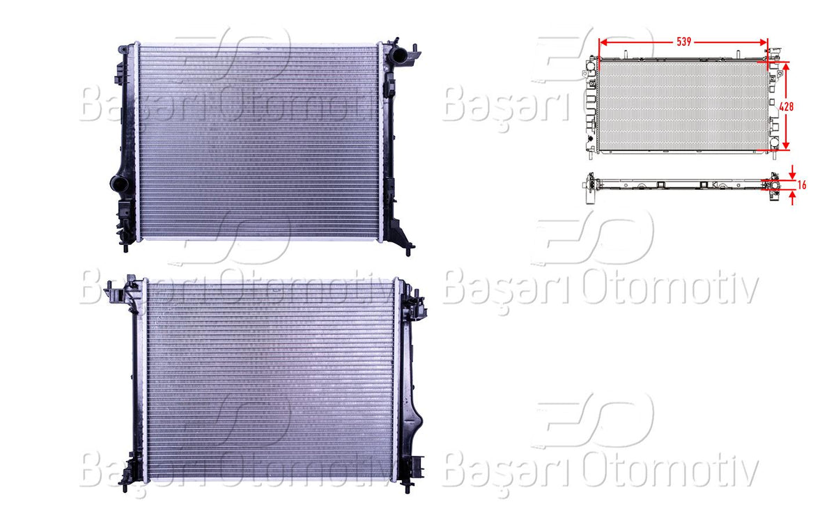 Wisco 3114131-00 Su Radiator Brazing Mt 539X428x26 Renault Megane 4 (B9a / M / N_) 16i-1.6 dCi 15 > / Tali — Radiators & Fans