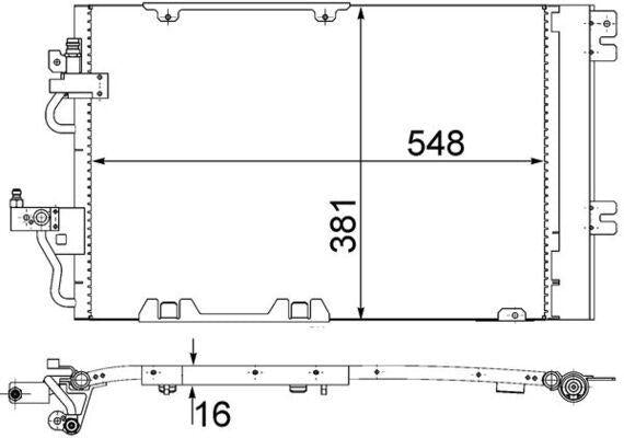 Mahle AC378000S A/C Condenser Astra H Zafira B A16xer Opel Astra H 1.6 Xer