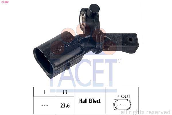 Facet 21.0221 Wheel Speed Sensor Left Rear Arona Ibiza Kamiq Scala Polo 17 Chyb Dfna Dkla Czpc Dkzc Dpc — Brake Sensors & ABS