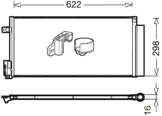 MGA 82140 A/C Condenser-(Grande Punto 1.3 JTD-Bravo II-Opel: Corsa D 1.3 Diesel 06 -) — Condensers & Evaporators