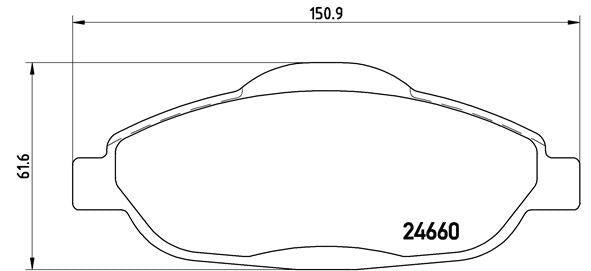 Brembo P61101 Brake Pad Front (Peugeot 308 1.4-1.6-1.6 HDi 07-3008 1.6 HDi 09 -) — Brake Pads