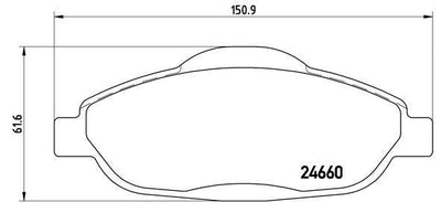 Brembo P61101 Brake Pad Front (Peugeot 308 1.4-1.6-1.6 HDi 07-3008 1.6 HDi 09 -) — Brake Pads