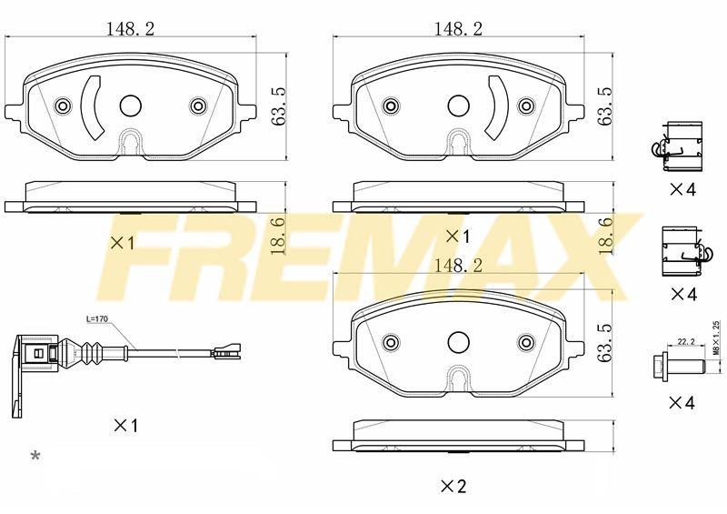 Fremax FBP-1427 Front Brake Pad (Corbon Formula) VW (with Connector) Golf8-A3-Leon-Octavia 2022 > — Brake Pads