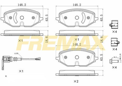 Fremax FBP-1427 Front Brake Pad (Corbon Formula) VW (with Connector) Golf8-A3-Leon-Octavia 2022 > — Brake Pads