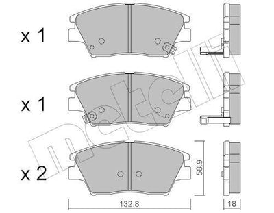 Metelli 22-1098-0 / Brake Pad Front-(Ssangyong Tivoli 2015 / Xlv Suv 2016 /) — Brake Pads