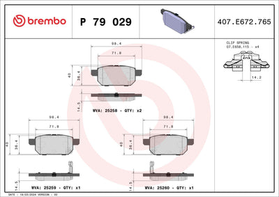 Brembo P79029 Brake Pad Brake Rear Suzuki Swift Baleno Sx-Cross Vitara Low-Met — Brake Pads
