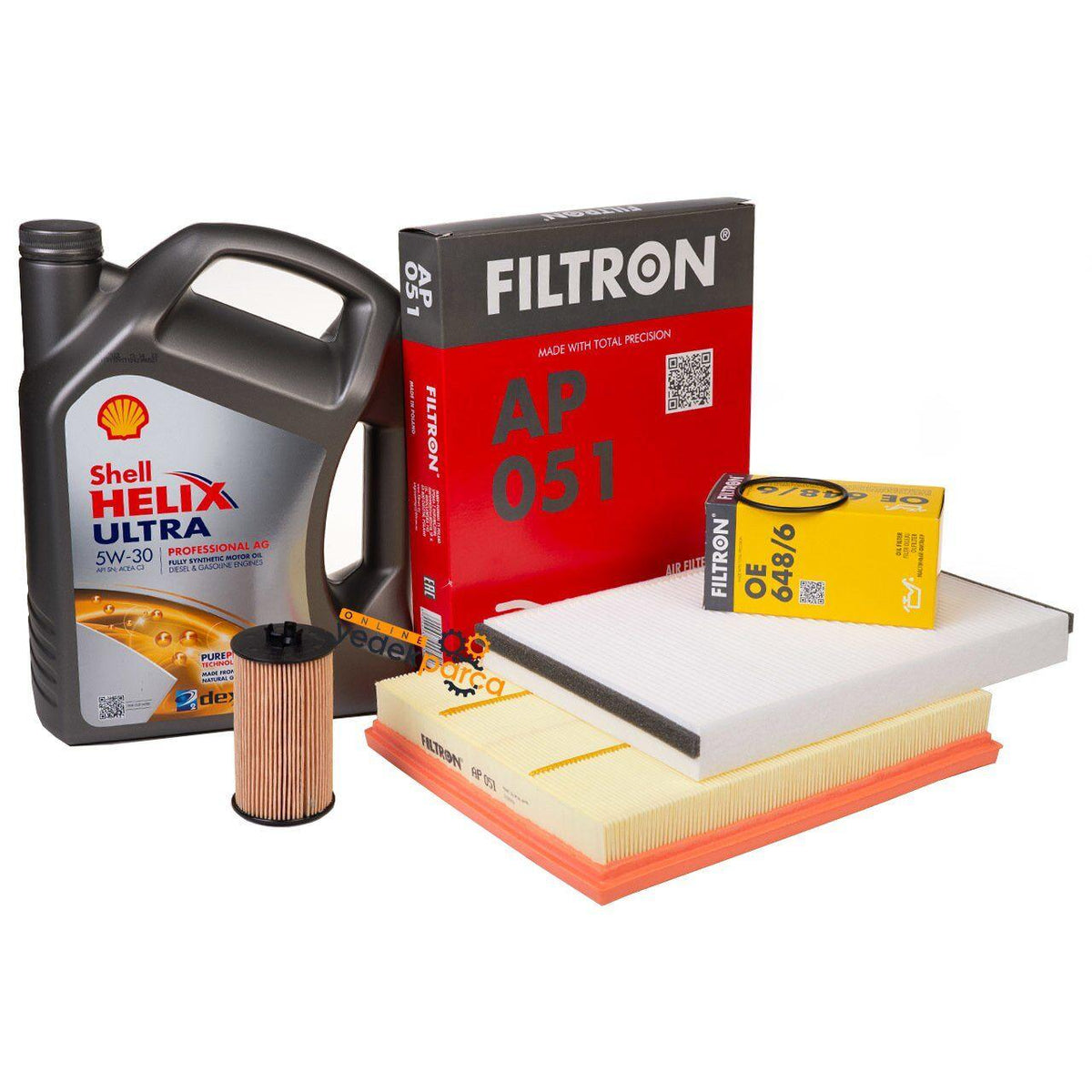 Shell Opel Astra H Maintenance Kit - 5W30 Motor Oil 5 Liters, Filters — Maintenance & Service Kits