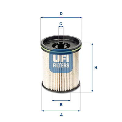 Ufi 26.122.00 Diesel Filter Opel Astra K B16DTH/B16DTE/D16DTH/D16DTE/D16DTR/B16DTR 16- — Fuel Delivery
