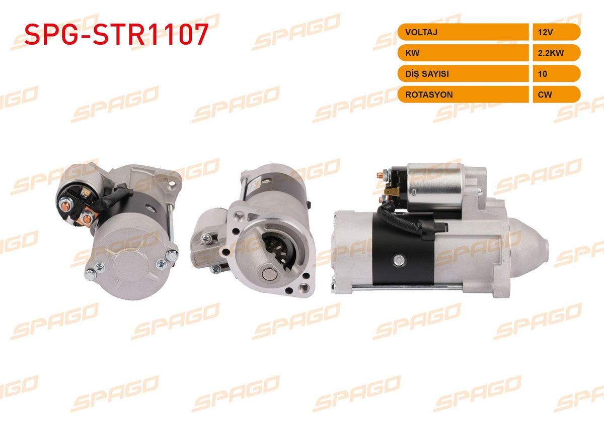 SPAGO SPG-STR1107 Starter Motor 12V 2.2Kw 10 Outer Cw (Str3096) L200 97-07 / Starex 97-07-H100 04-12 / — Starting & Charging