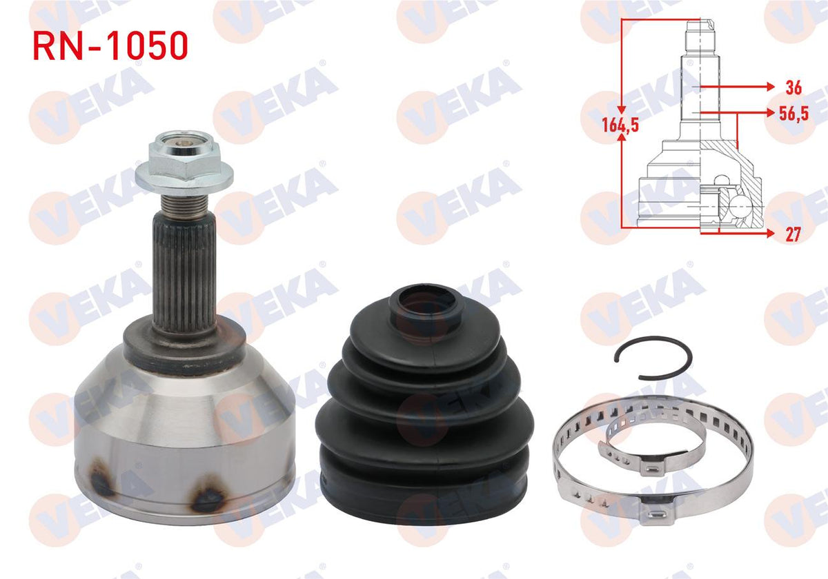 Veka RN-1050 CV Joint Left-Right Front Outer Renault Traffic II (Fl) 2.0 dCi 27X36x56 — Axles, CV Joints & Boots
