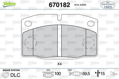 Valeo 670182 Brake Pad Front Wva 20867 Opel Corsa A — Brake Pads