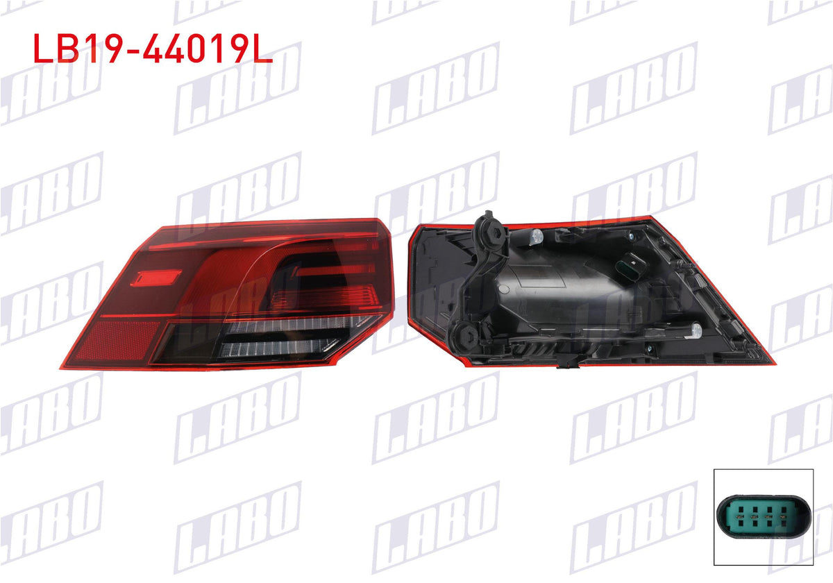 LABO LB19-44019L Tail Lamp Left Outer LED Volkswagen Golf 8 (Cd1, Da1) 2020 — Tail, Signal & Reflectors