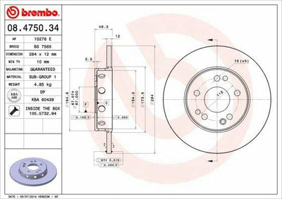 Brembo Brake Discs Front 284 mm - High-Performance for Mercedes W124 Owners and Mechanics — Brake Rotors & Drums