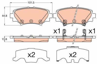 TRW GDB3593 Brake Pad Rear 14-Ma.3 — Brake Pads