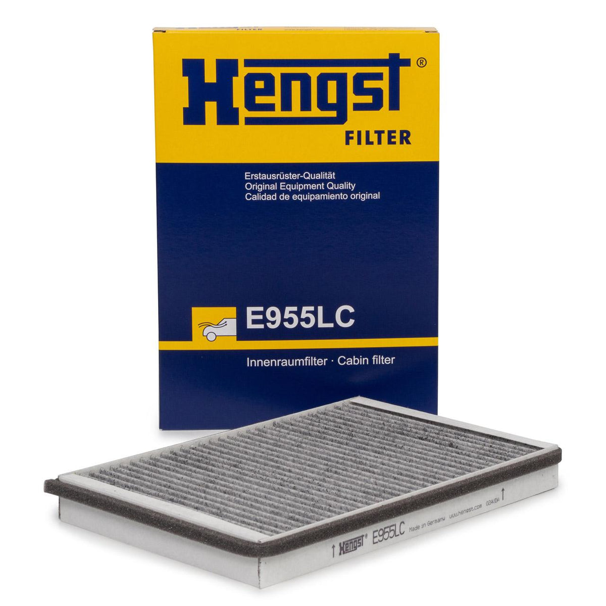 Hengst E955LC Cabin Air Filter VW A4 01-08 A6 97-05 with Carbon — Air & Cabin Filters