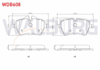 WALBURG WDB608 Brake Pad Front Mini (R56) Cooper 1.6i 2006-2013 — Brake Pads