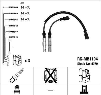 NGK 4070 Ignition Cable Smart City-Coupe 450 Cabrio 450 M160 98-04