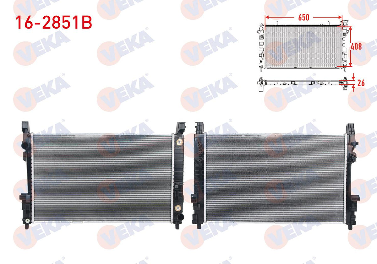 Veka 16-2851B Su Radiator Brazing Mercedes A Series (W169) A 150-A 160-A 170-A 180-A 180 CDI-A 200 A-T / M — Radiators & Fans