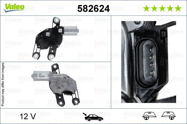 Valeo 582624 Wiper Motor Rear Volkswagen Multivan 13>, Polo/Golf/Ibiza/Octavia