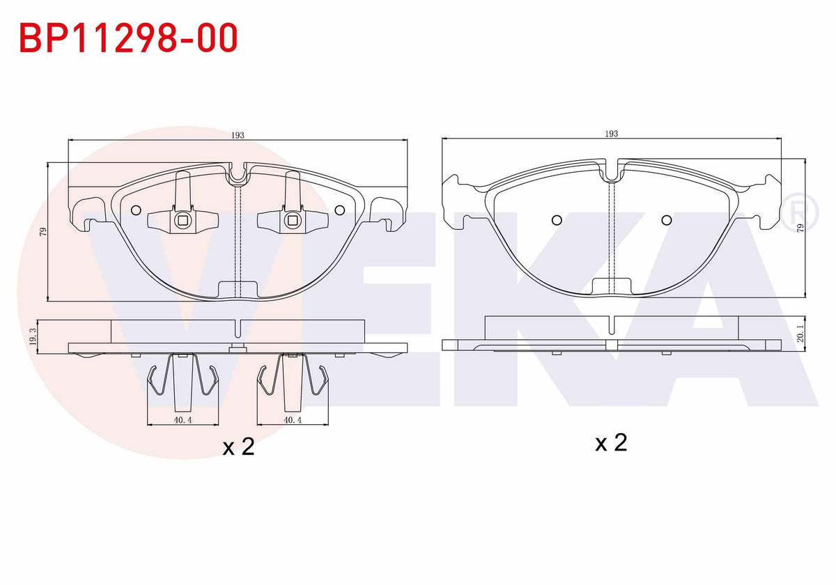 Veka BP11298-00 Brake Pad Front BMW X5 (E70) 4.8i 2007-2012 / BMW X6 (E71,E72) 3.5 D 2008-/ BMW X6 (E71 — Brake Pads