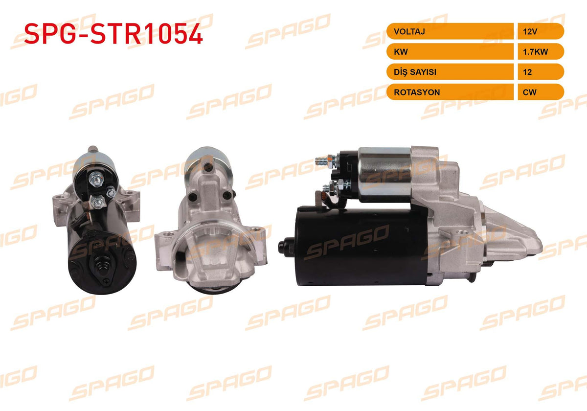 SPAGO SPG-STR1054 Starter Motor 12V 1.7Kw 12 Outer Cw (Str6842) Transit (V363) 2.2 TDCi 11-18 (Start-St — Starting & Charging