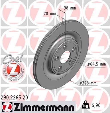 Zimmermann 290.2265.20 Brake Disc Standart — Brake Rotors & Drums