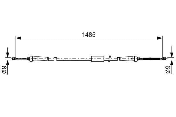 BOSCH Handbrake Cable Rear Left for Clio IV - Quality Brake Cable — Brake Cables & Hardware