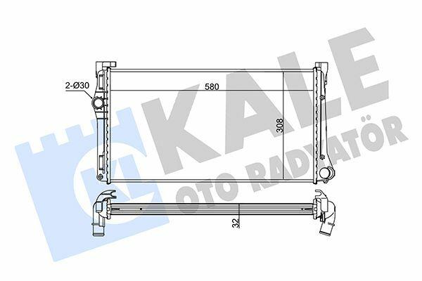 KALE Radiator 351265 - Durable Aluminum Radiator for 2003 Punto and 2006 Lancia Ypsilon — Radiators & Fans