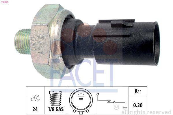 Facet 7.0195 Oil Pressure Switch Accent Blue 1.6 CRDi 11 > i20 1.4 CRDi 08 > H100 Van 12 > Starex Sorento 03 > Ix35 10 >