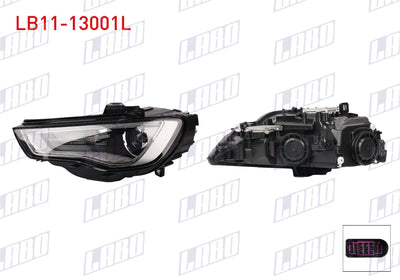 LABO LB11-13001L Headlight Left Xenon with Lens LED Audi A3 2013 — Headlights