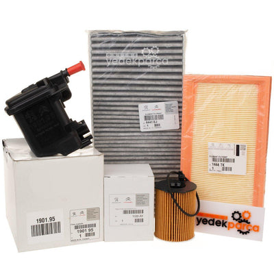 Peugeot 407 1.6 HDi Periodic Oil Service Filter Set with Carbon Pollen Genuine — Auto Parts Hall, Maintenance & Service Kits