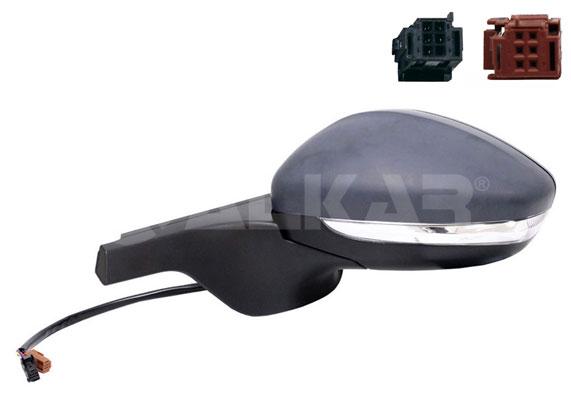Alkar 6139881 Outer Rear View Mirror Left Electric Heated Primed with Turn Signal 7 Pin Citroen C3 III 2016