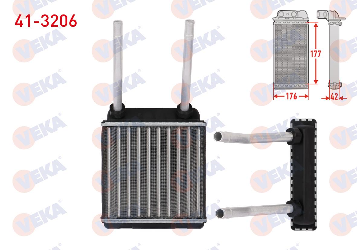 Veka 41-3206 Heater Core Mechanical Opel Vectra A 1.4 Borulu 1988-1995 — Heater & Blower