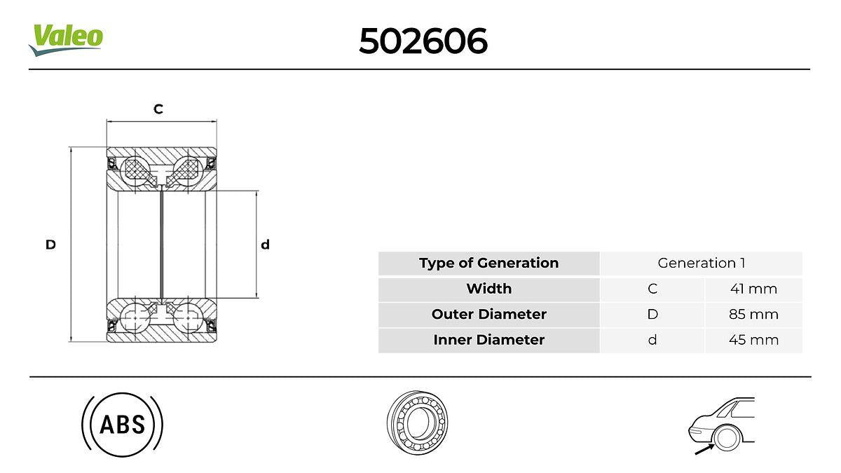 Valeo 502606 Wheel Bearing Rear BMW E81 E87 E82 E88 E90 E91 E92 E93 — Wheel Bearings